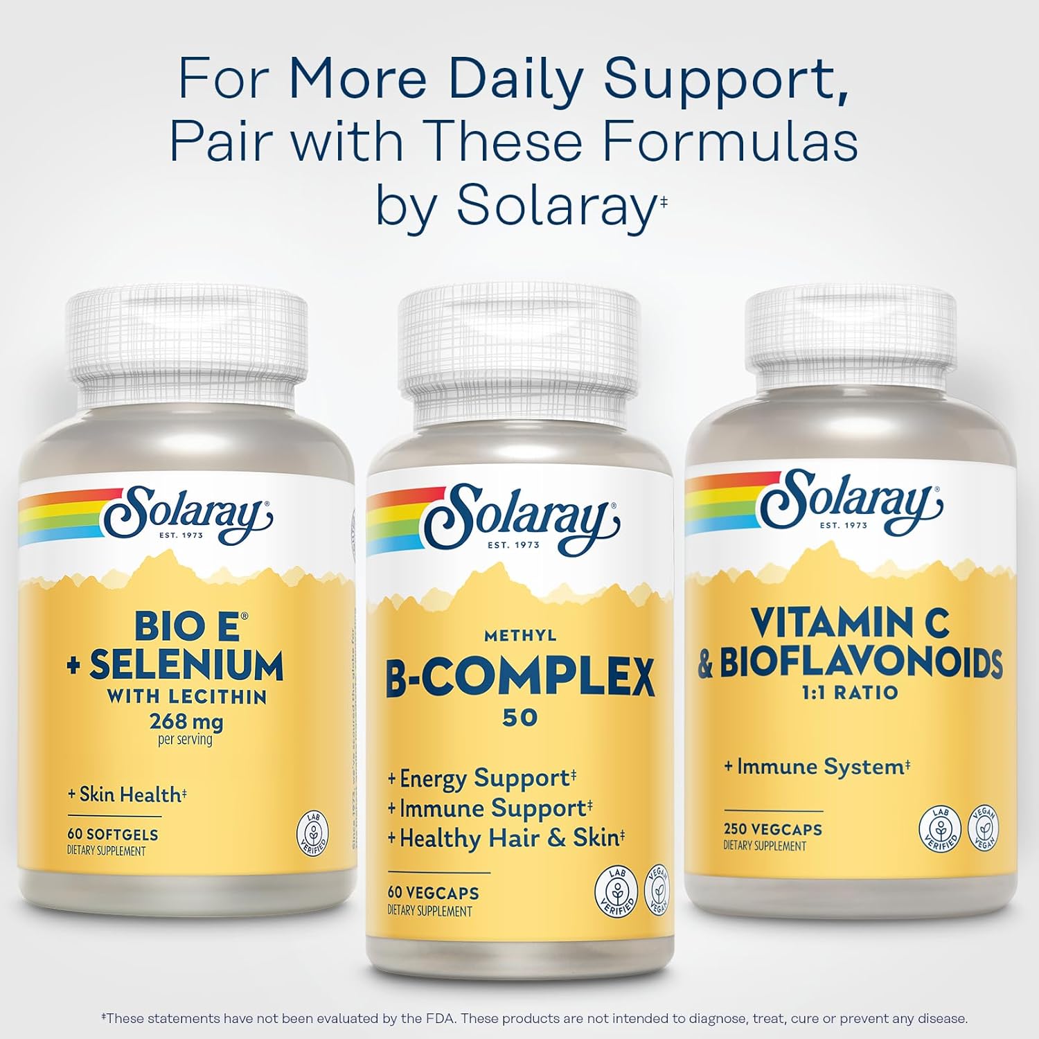 High Absorption Solaray Bio Vitamin E with Selenium 400IU for Healthy Heart, Antioxidant Activity, and Skin Support - 120 Softgels