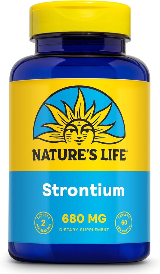 High Absorption Strontium Citrate Supplement - 680mg Chelated Formula for Bone Health - Vegetarian Tablets with Trace Minerals - Lab Verified - 30 Servings, 60-Day Guarantee
