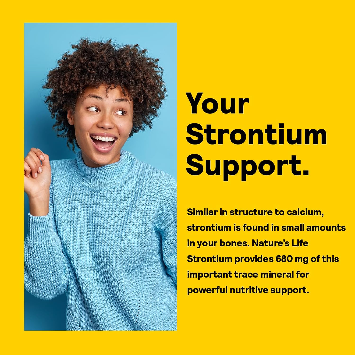 High Absorption Strontium Citrate Supplement - 680mg Chelated Formula for Bone Health - Vegetarian Tablets with Trace Minerals - Lab Verified - 30 Servings, 60-Day Guarantee