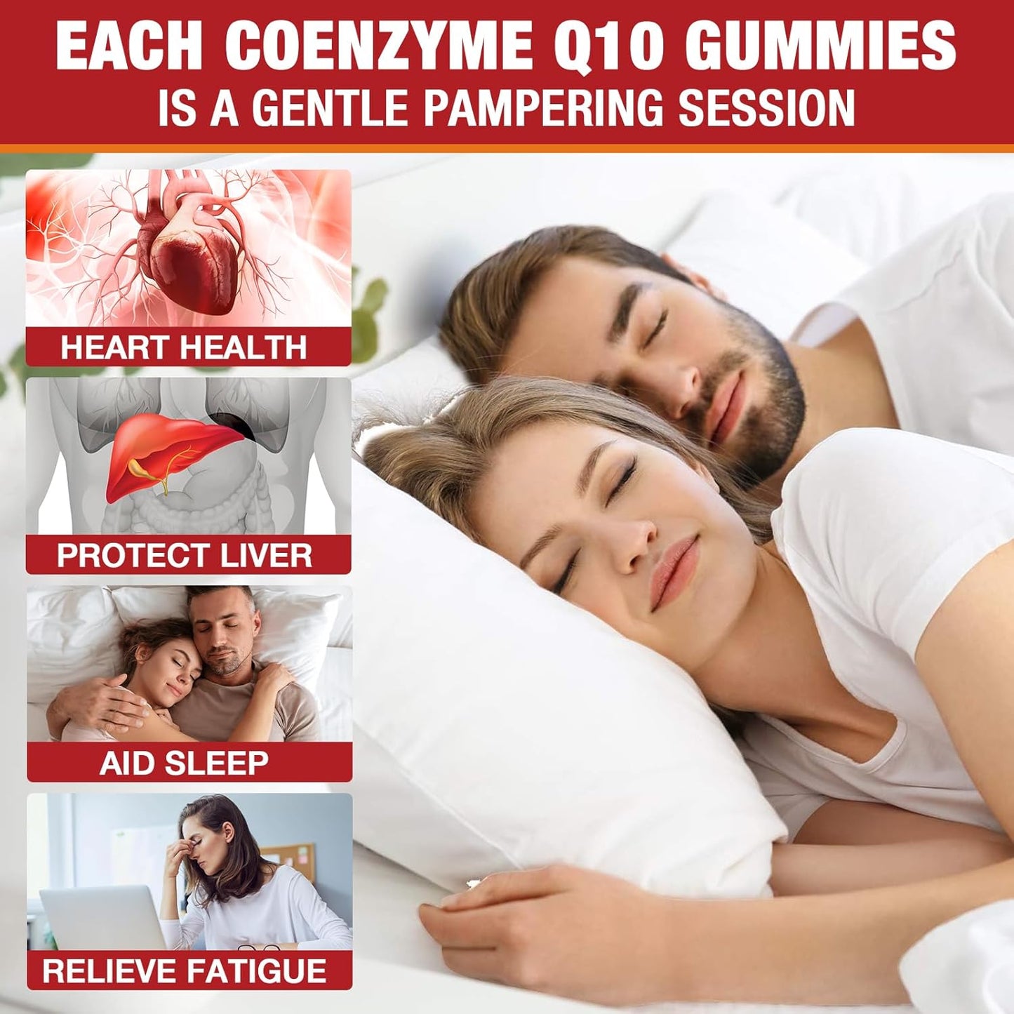 High Absorption Sugar-Free CoQ10 Gummies 3000 mg with Omega-3, Vitamin B3 & Zinc - Vegan Antioxidant Support Supplement for Cellular Energy - 60 Count