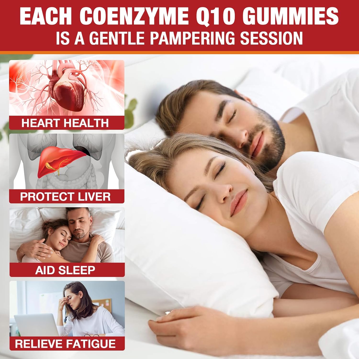 High Absorption Sugar-Free CoQ10 Gummies 3000 mg with Omega-3, Vitamin B3 & Zinc - Vegan Antioxidant Support Supplement for Cellular Energy - 60 Count