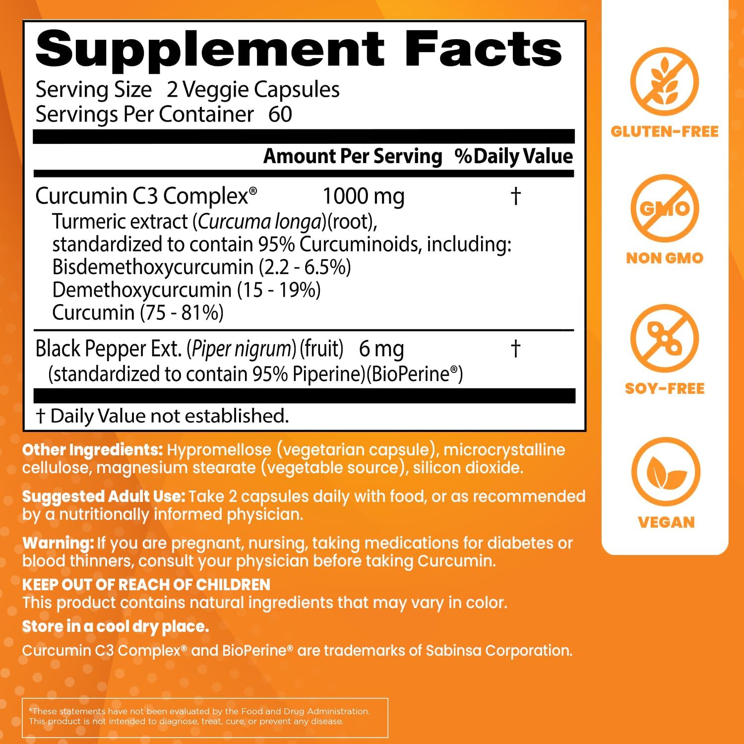 High Absorption Turmeric Curcumin with C3 Complex, BioPerine, and Bromelain Enzymes - Supports Healthy Digestion