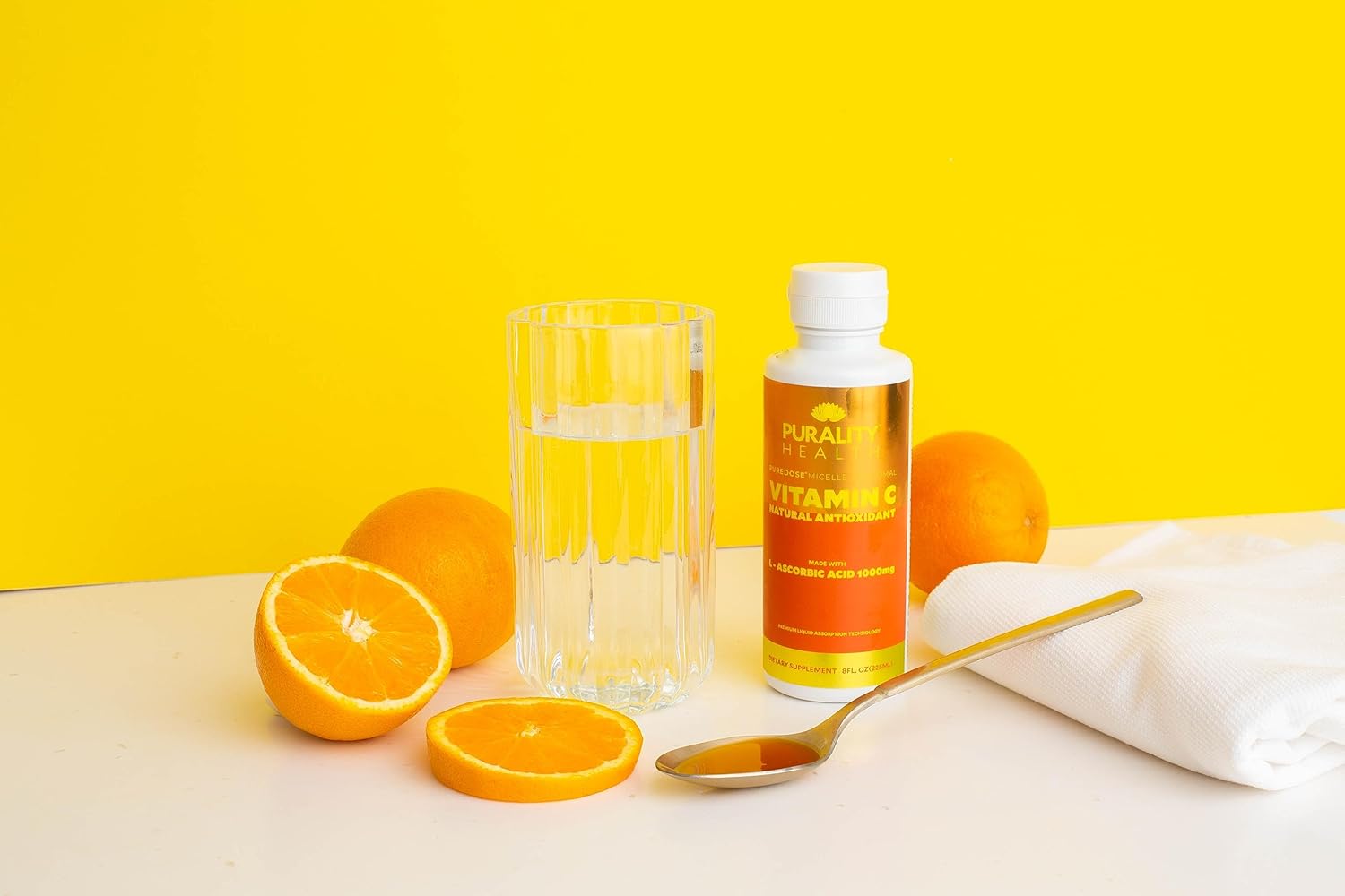 High Absorption Vitamin C Liquid Supplement - 1000mg per Serving - Non-GMO, Gluten Free, Vegan - 15 Day Supply