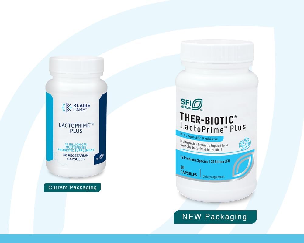 High CFU Probiotic for Carb-Sensitive Men & Women - 25 Billion Blend of 7 Lactobacillus and 5 Bifidobacterium, FODMAP Compliant, Dairy-Free - 60 Capsules x 2 Pack