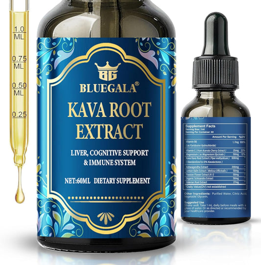 High Concentration Kava Root Extract Drops for Relaxation, Cognitive Support, and Immune System - 60 ml