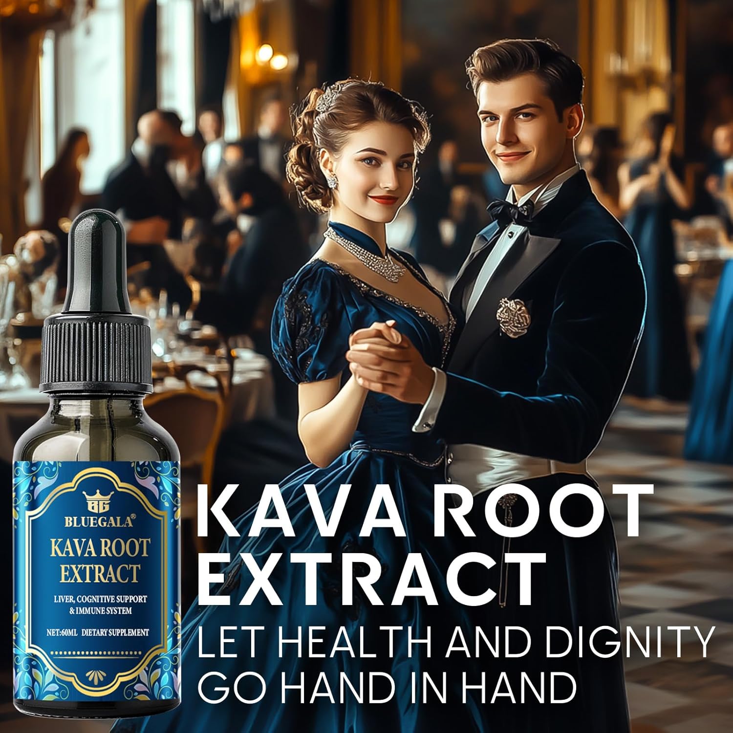 High Concentration Kava Root Extract Drops for Relaxation, Cognitive Support, and Immune System - 60 ml