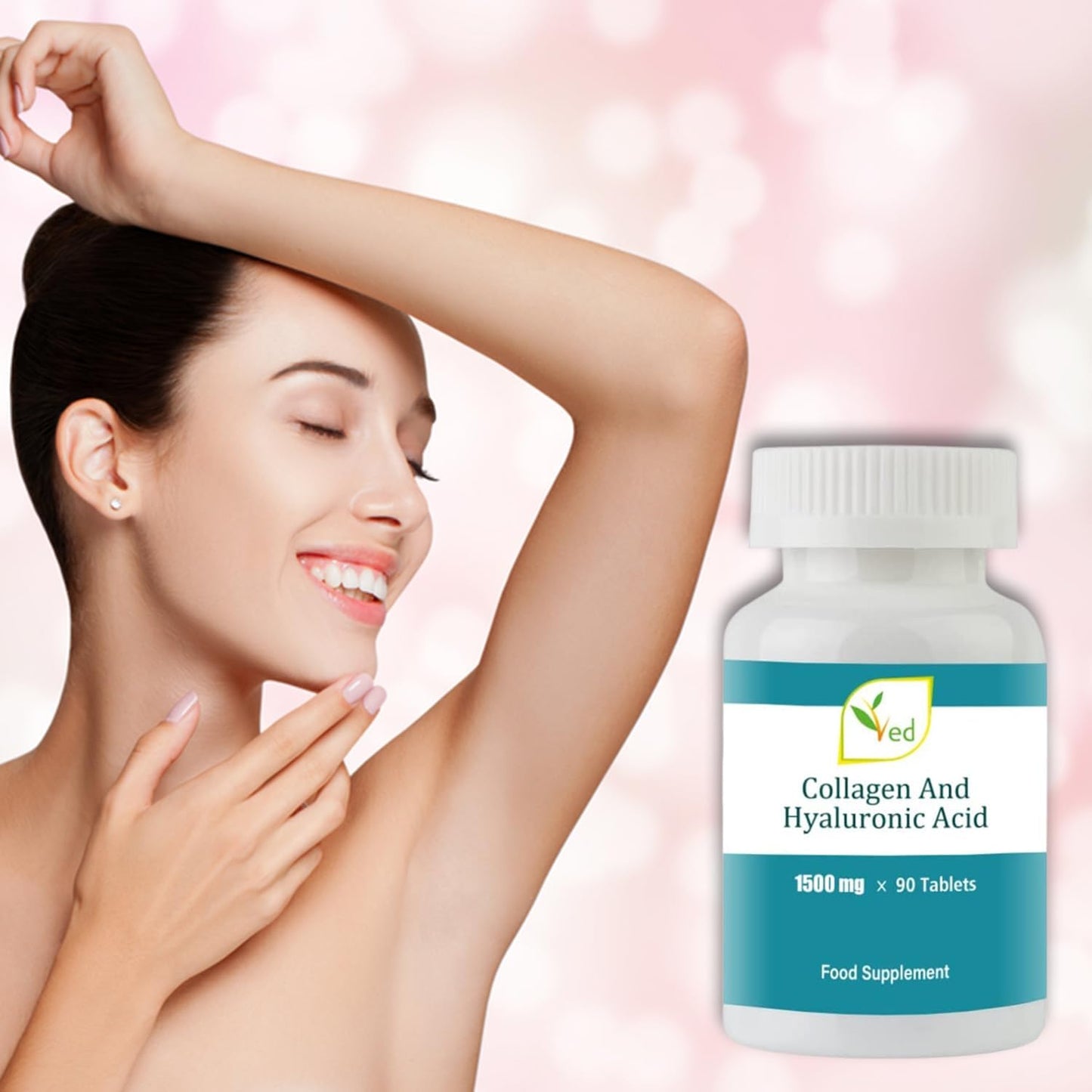 High-Dose Collagen & Hyaluronic Acid Tablets - 90 Count, 1500mg per Tablet