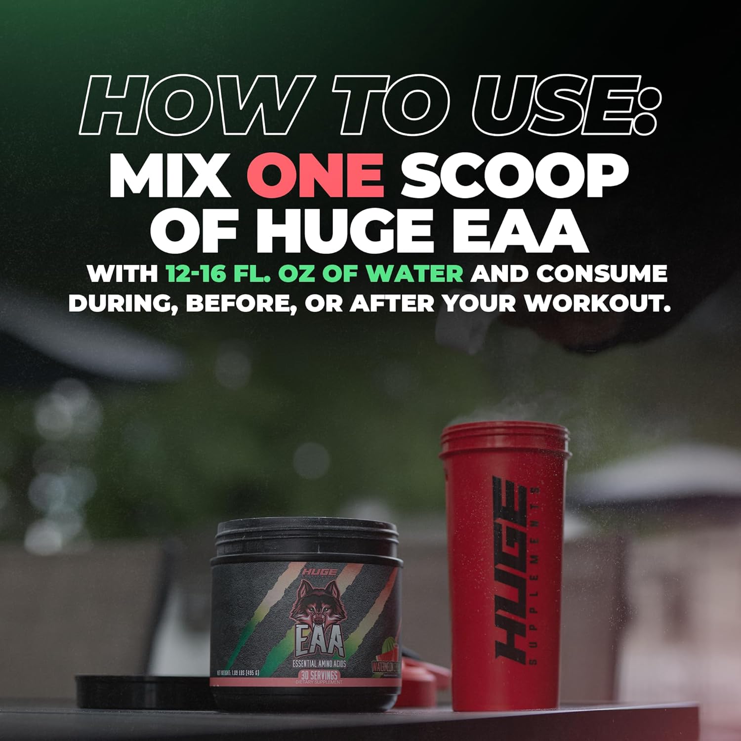 High-Dose Essential Amino Acids Powder for Muscle Growth & Recovery, 12.85g EAAs & 8g BCAAs, Watermelon Lemonade Flavor, 17.73 Oz.