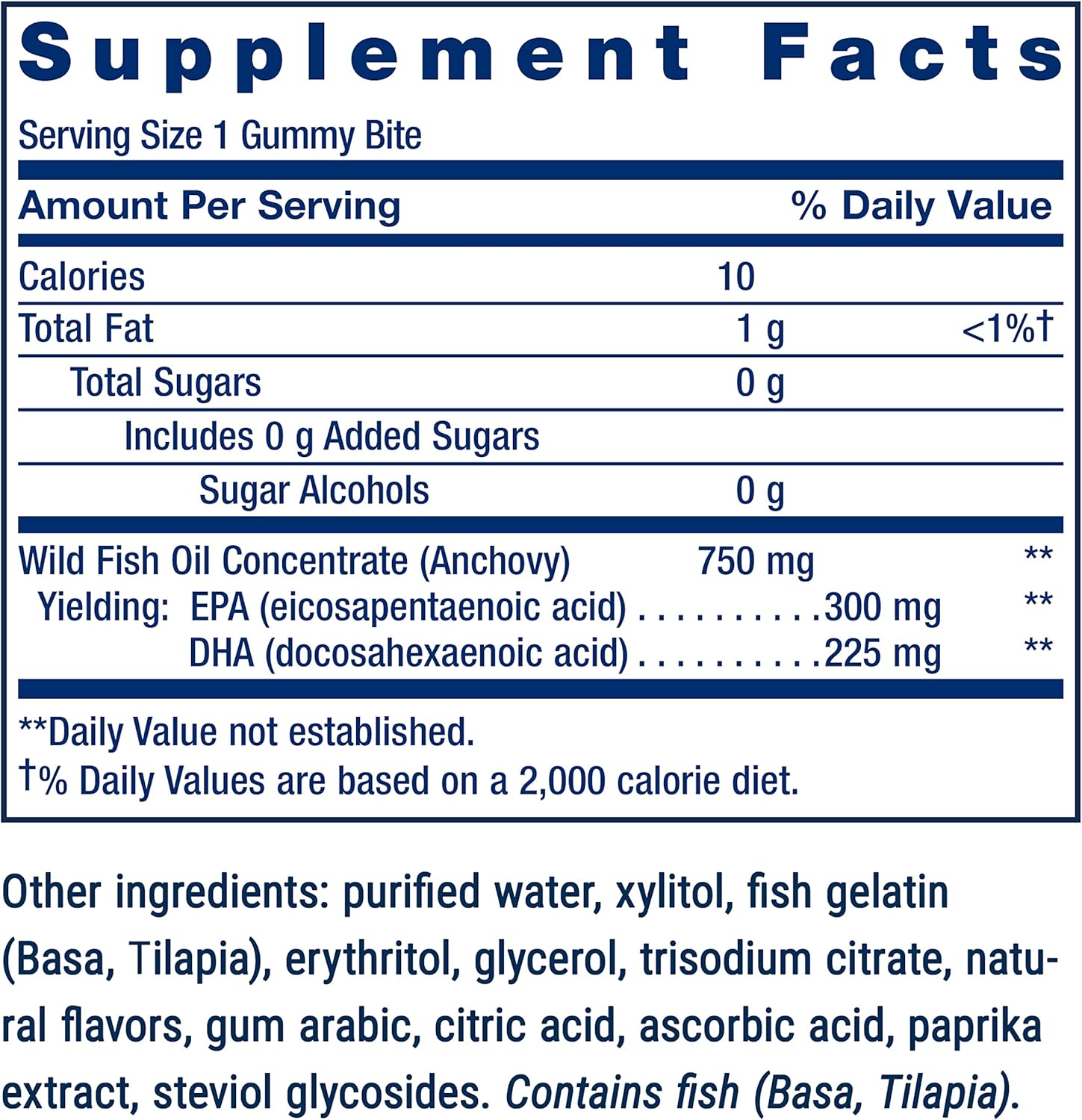High-Dose Omega-3 Fish Oil Gummy Bites with EPA DHA Fatty Acids - Non-GMO & Gluten Free - 36 Chewable Gummies