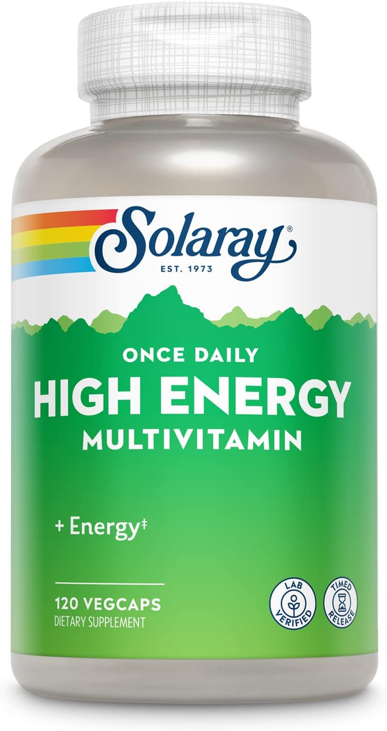 High Energy Multivitamin by SOLARAY | Timed-Release Formula | Whole Food & Herb Base | Non-GMO | Daily Use