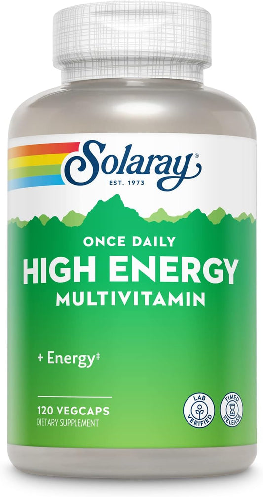 High Energy Multivitamin by SOLARAY | Timed-Release Formula | Whole Food & Herb Base | Non-GMO | Daily Use
