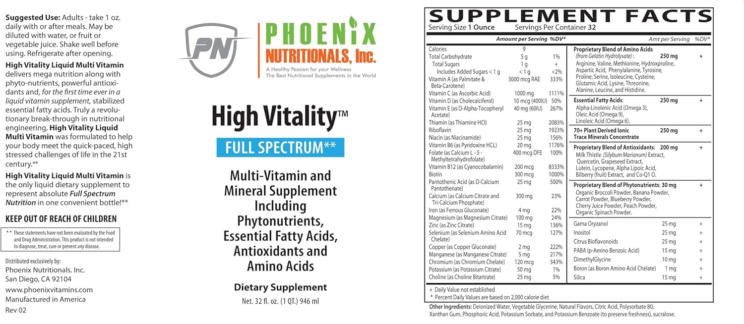 High Energy Multivitamin Mineral Formula with 136 Nutrients by sufe PHOENIX NUTRITIONALS Inc