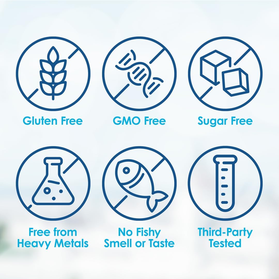 High EPA Omega-3 Liquid Supplement with DHA and Vitamin D - Wild Caught Fish Oil - 4382mg Omega-3 - Burpless Formula - 7.60 Fl Oz