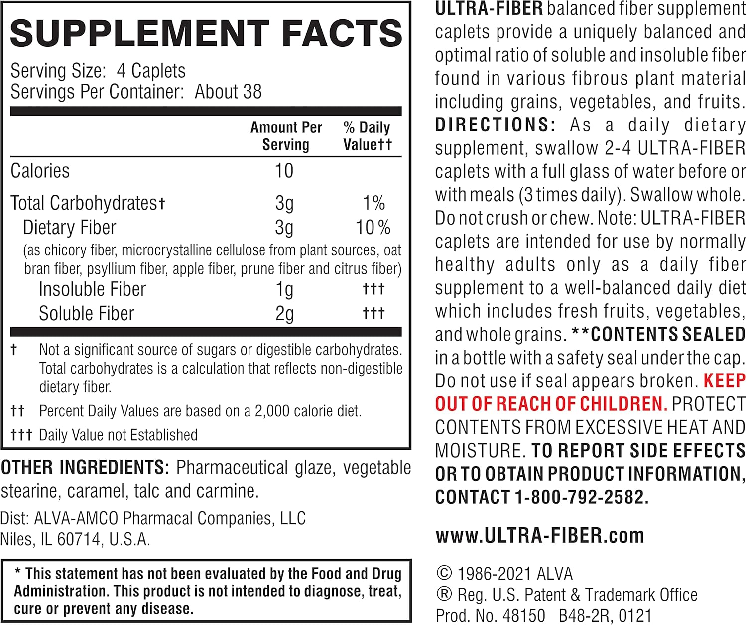 High-Fiber Caplets - Boost Your Fiber Intake Easily - Supports Digestive Health - 150 Count - BoostGo Australia