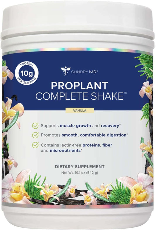 High-Fiber Plant Protein Blend Shake - Gundry MD® Pro Plant Complete (Vanilla) - 20 Servings