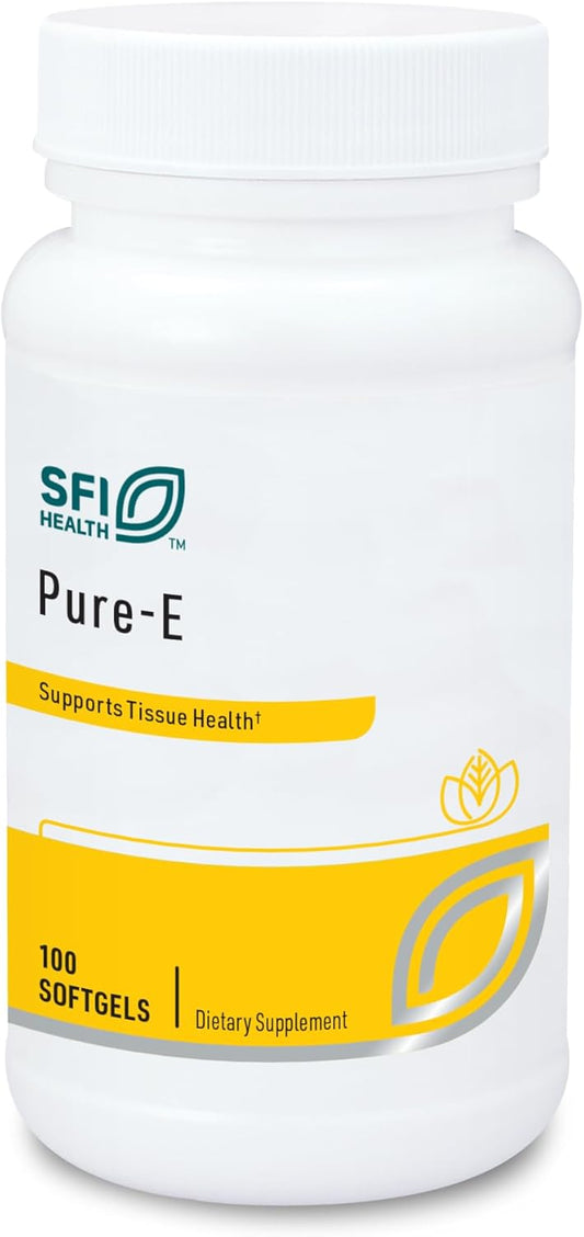 High Gamma Tocopherol Vitamin E Supplement - Klaire Labs Pure-E Softgels with Natural D-Alpha & Mixed Tocopherols (100 Count)