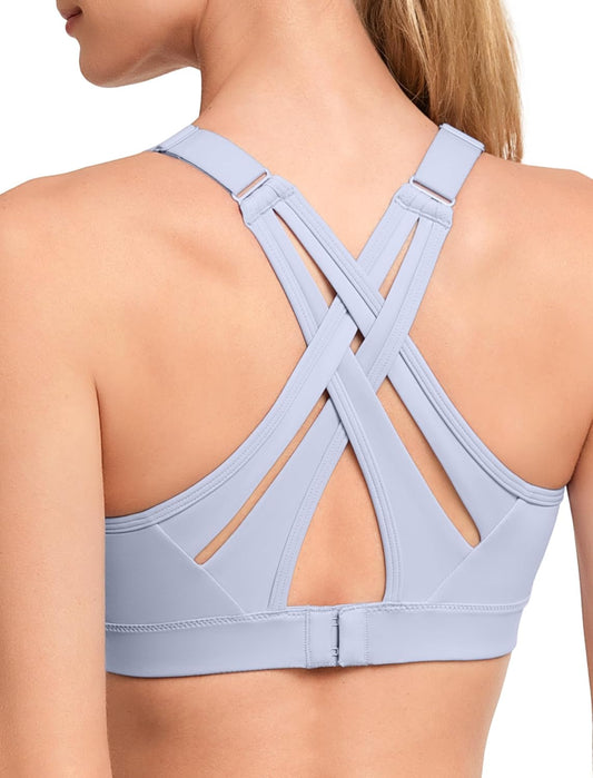 High Impact Yvette Sports Bra with Adjustable Criss Cross Back for Full Support and No Bounce - Ideal for Large Busts