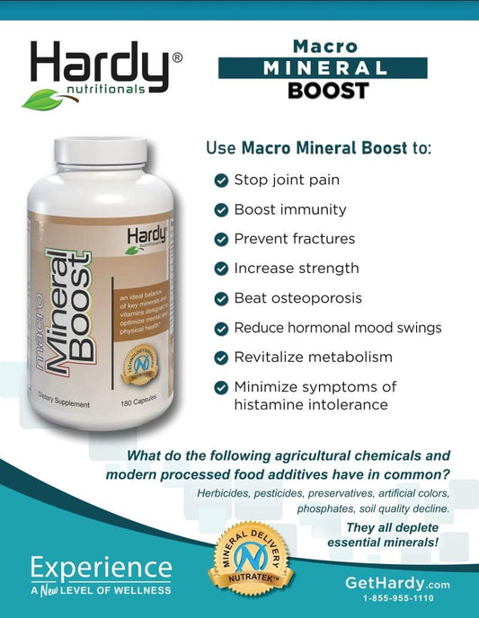 High Intensity Calcium Supplement with Vitamin C, D, K, Phosphorus, & Magnesium for Bone & Teeth Health - Hardy Nutritionals Macro Mineral Boost - Ultra Absorbable