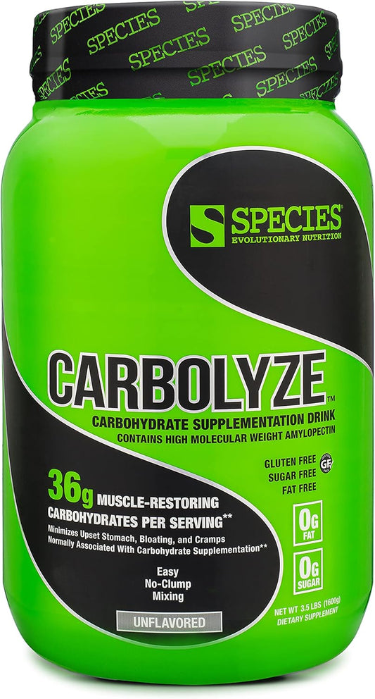 High Molecular Weight Carbolyze Carbohydrate Powder Supplement for Intra & Post Workout - Sugar Free, No Bloating or Cramping - Unflavored, 40 Servings