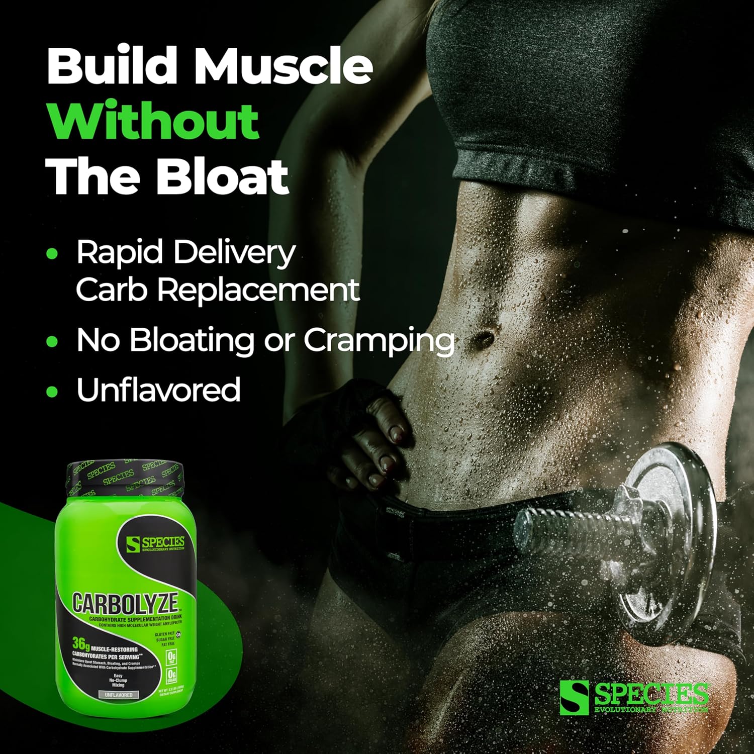 High Molecular Weight Micronized Carb Powder Supplement for Intra & Post Workout, 40 Servings, Sugar-Free Formula with No Bloating or Cramping