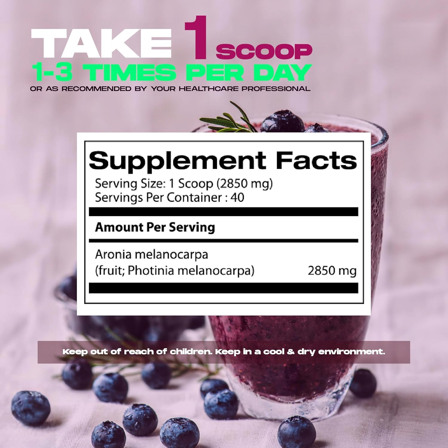 High ORAC Aronia Berry Extract Powder for Antioxidant Support - 20:1 Concentration - Native American Superfood - 4oz/114g Powder - Promotes Wellbeing