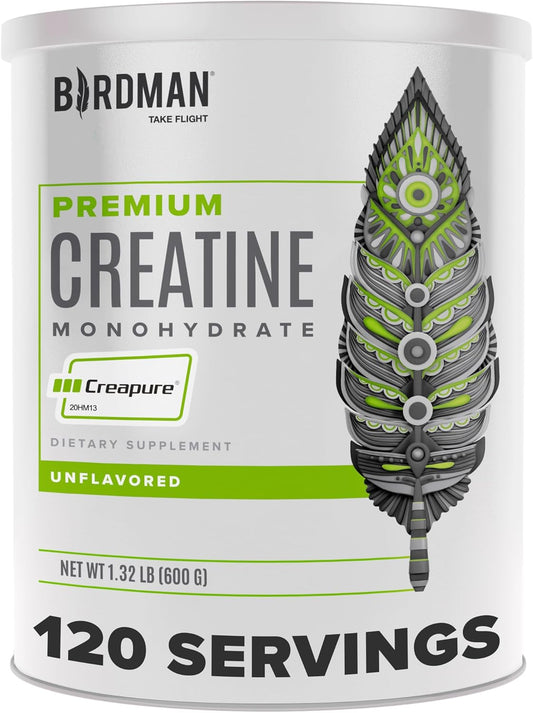 High-Performance BIRDMAN Creatine Monohydrate Powder for Pre-Workout - 600g Unflavored, High Purity