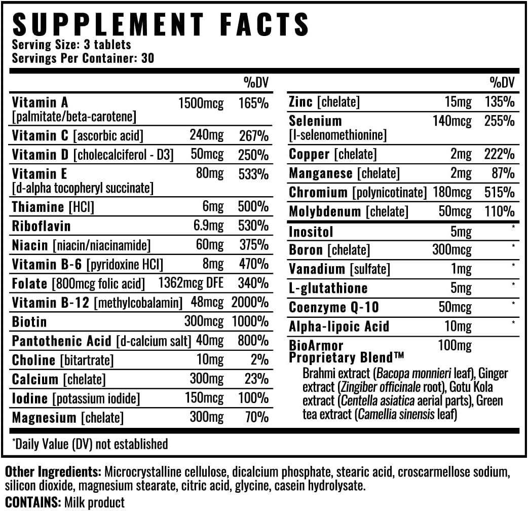 High Performance Multivitamin for Men and Women - Adult Vitamins Supplement with Chromium and Vanadium by Wilderness Athlete