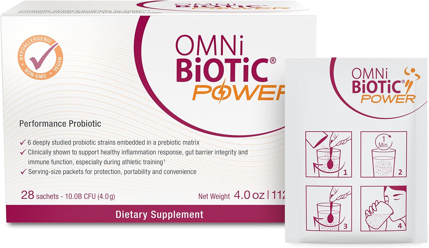 High Performance Probiotic Powder with Magnesium Citrate for Gut Health, Muscle Recovery, Energy - Vegan, Non-GMO - 30 Servings