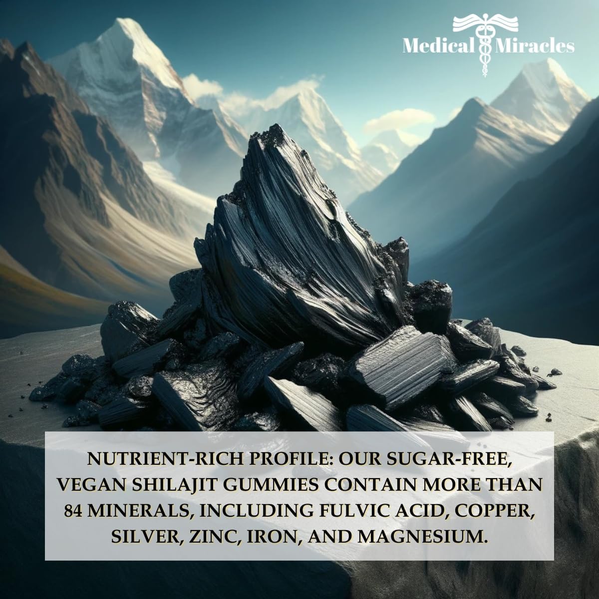 High Potency 1000mg Shilajit Gummies with Fulvic Acid - Vegan, Sugar-Free, Energy & Immunity Support - 60 Delicious Gummies