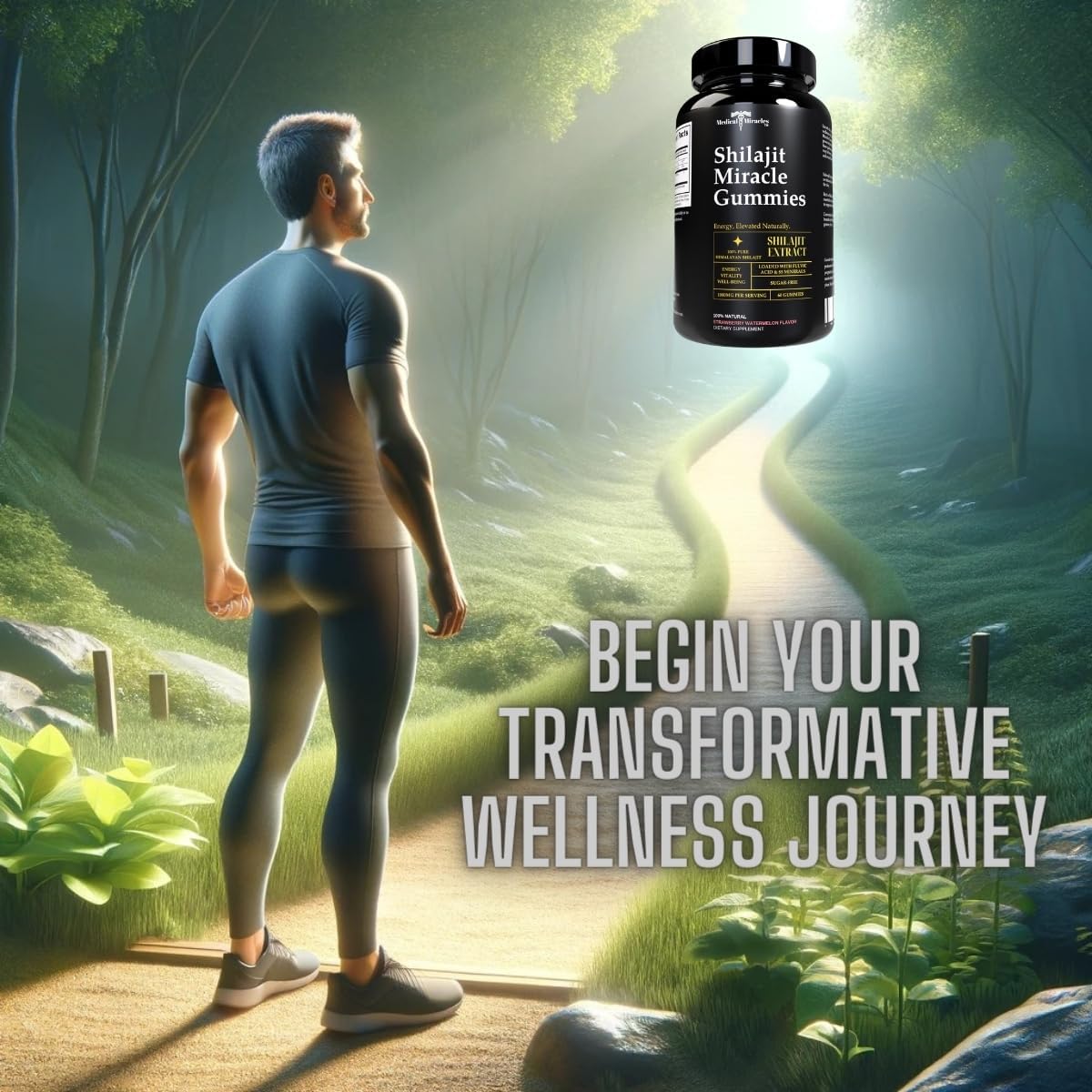 High Potency 1000mg Shilajit Gummies with Fulvic Acid - Vegan, Sugar-Free, Energy & Immunity Support - 60 Delicious Gummies