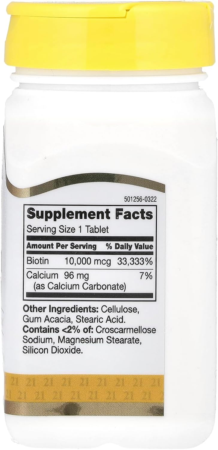 High Potency 21st Century Biotin Tablets - 10,000 mcg - 120 Count - Unflavored
