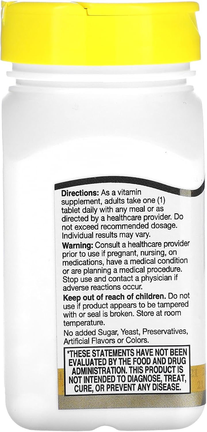 High Potency 21st Century Biotin Tablets - 10,000 mcg - 120 Count - Unflavored