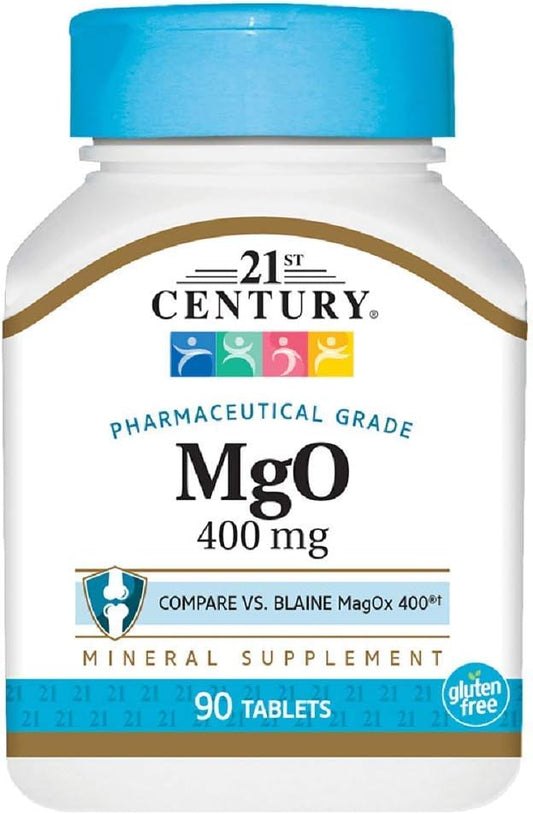 High Potency 21st Century Magnesium Oxide Tablets - 400mg, 90 Count