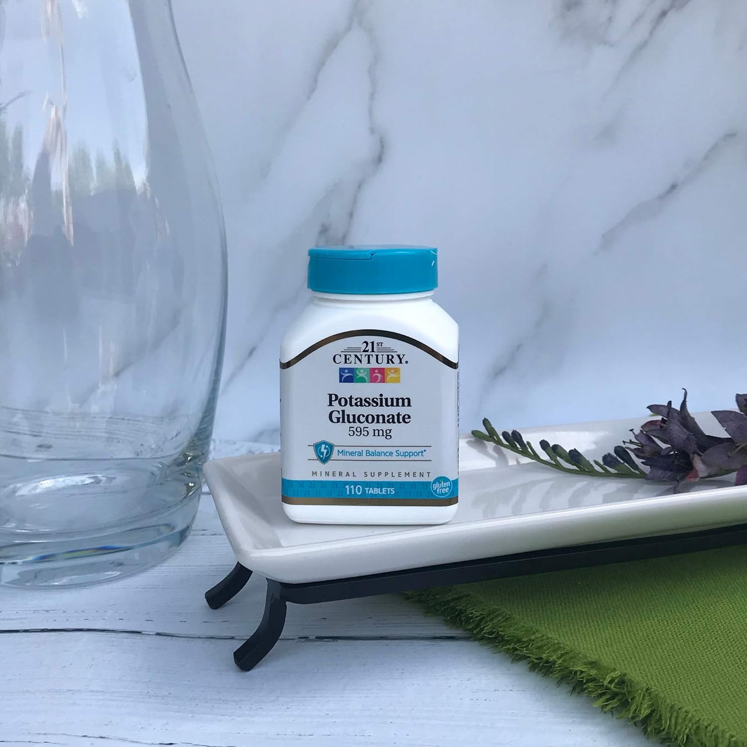 High-Potency 21st Century Potassium Tablets - 110 Count, 595 mg