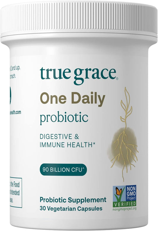 High Potency 90 Billion CFU Probiotic with Prebiotic Fiber - 30 Vegetarian Capsules for Gut & Immune Health - Gluten & Soy Free