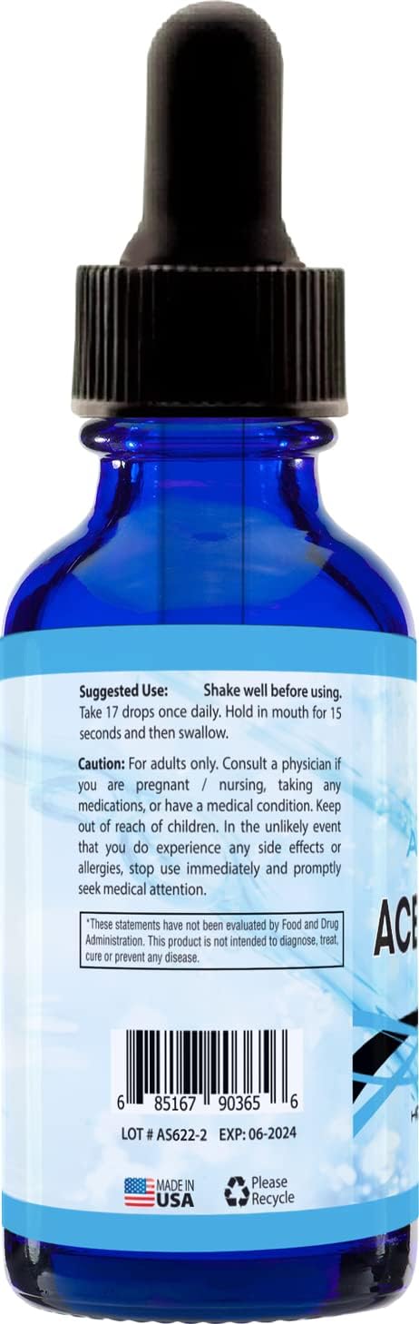 High Potency Absonutrix Acetyl L-Carnitine Liquid Drops - 593mg per Serving - 200 Servings - Fast Absorption - Gluten-Free - Third-Party Tested - GMP-Certified - Non-GMO - USA-Made