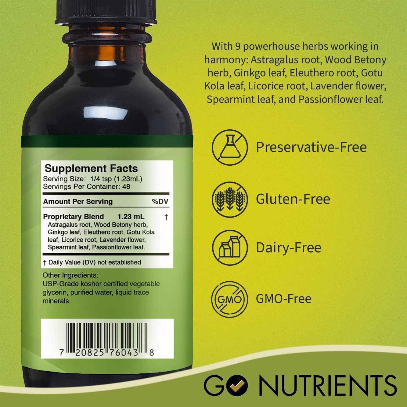 High Potency Adrenal Edge & Nascent Iodine Liquid Drops Supplement - Non-GMO Gluten-Free Energy & Fatigue Support with Cortisol Manager