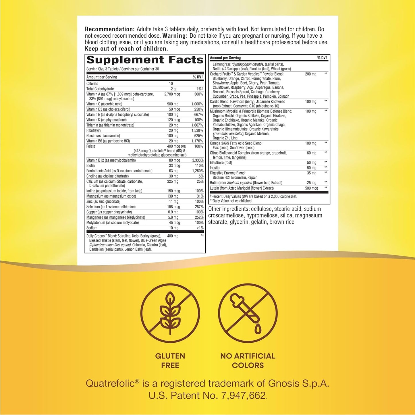 High Potency Adult Complete Multivitamin with B-Vitamins for Energy Metabolism - Nature's Way Alive! Max3, 90 Tablets