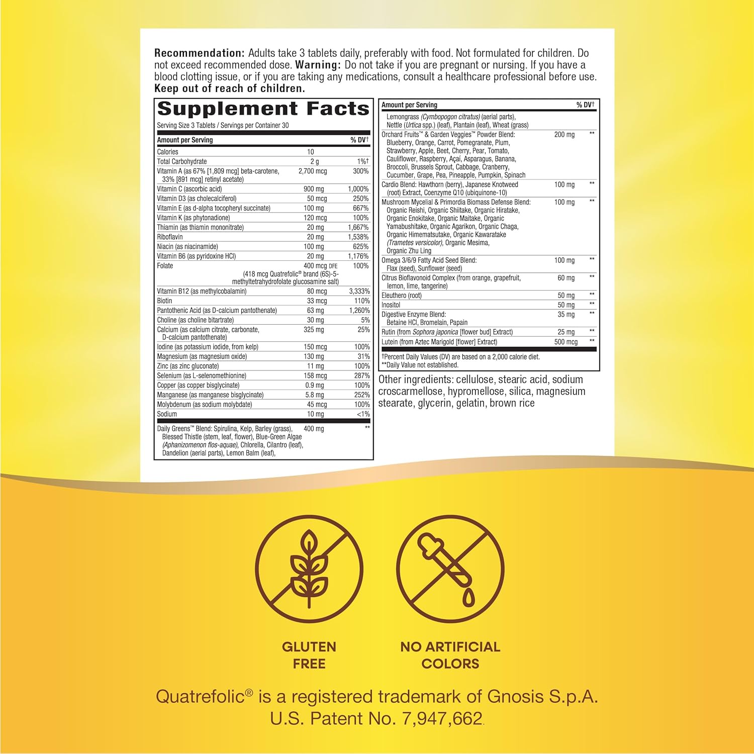 High Potency Adult Complete Multivitamin with B-Vitamins for Energy Metabolism - Nature's Way Alive! Max3, 90 Tablets