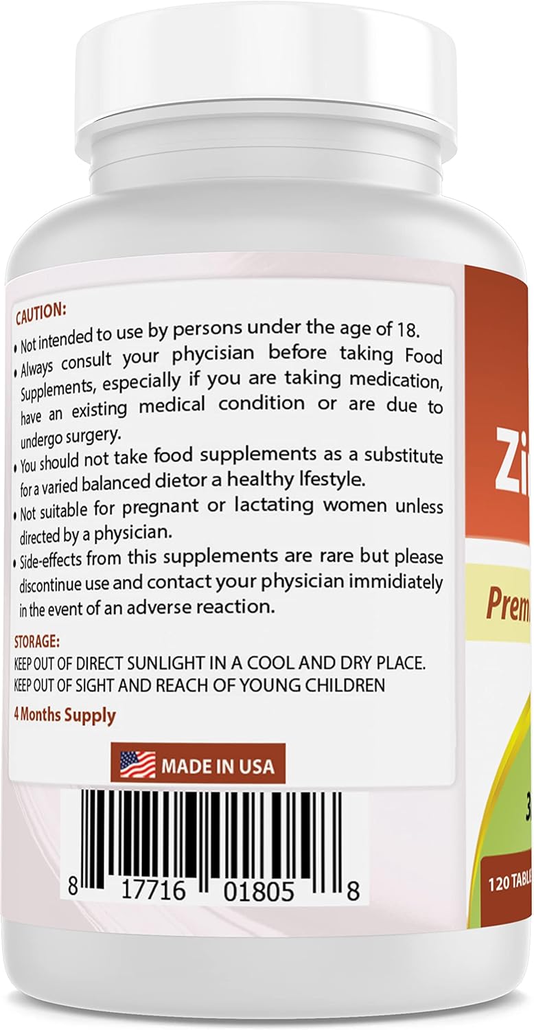 High Potency Alpha Lipoic Acid 200 mg with Zinc Citrate 30 mg - Best Natural Supplement for Overall Health and Wellness