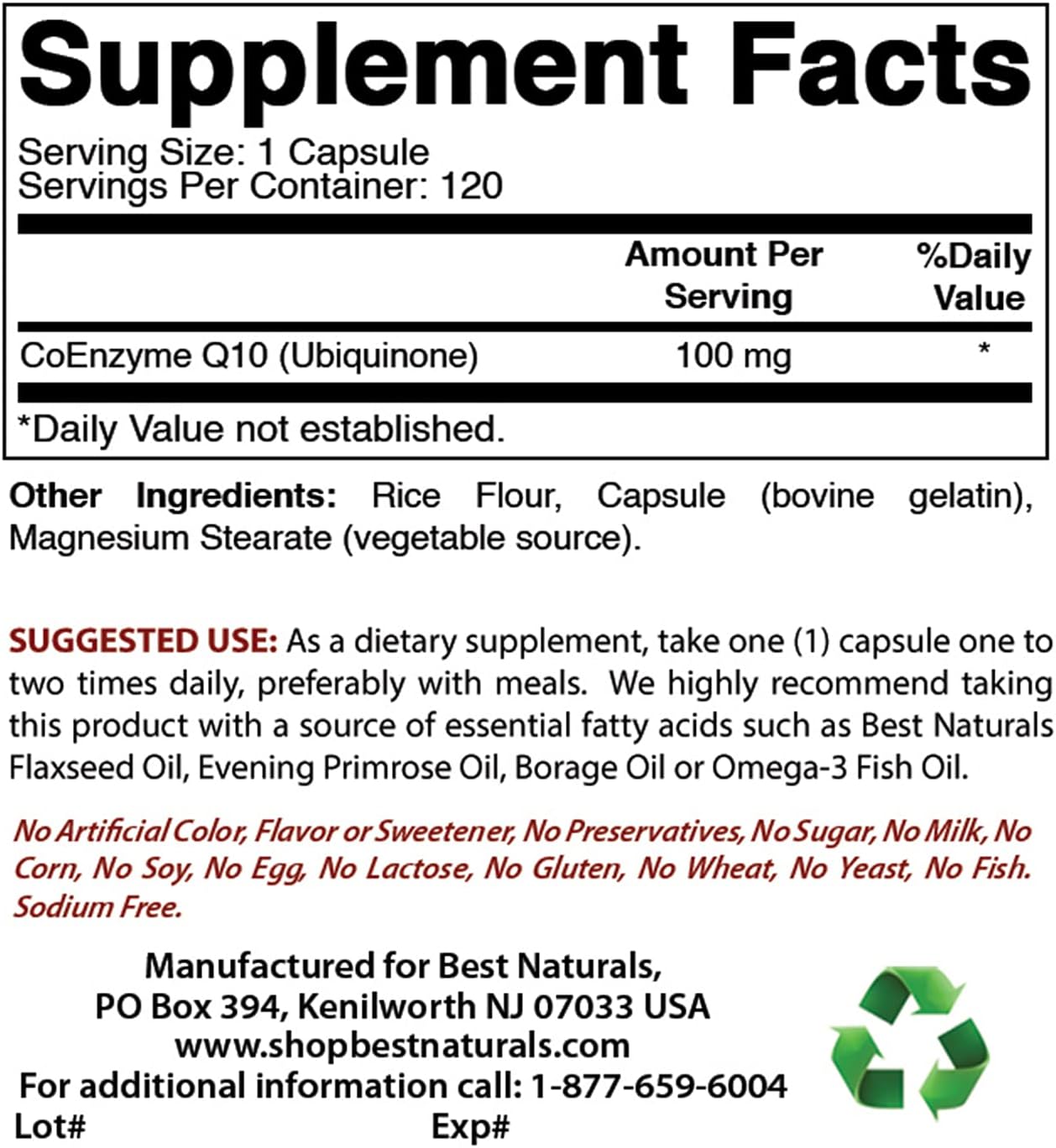 High Potency Alpha Lipoic Acid 300 mg & COQ10 100 mg Supplement for Optimal Health