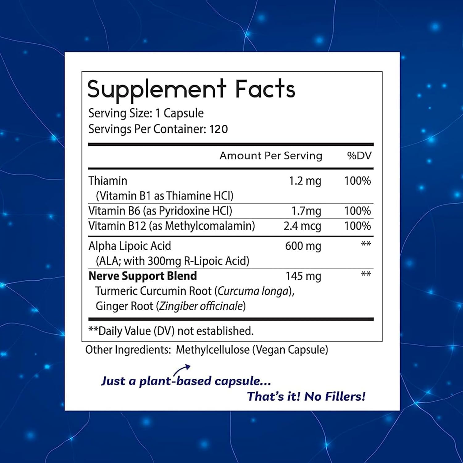 High Potency Alpha Lipoic Acid 600mg Capsules with B-Vitamins - Vegan and All-Natural - 120 Count