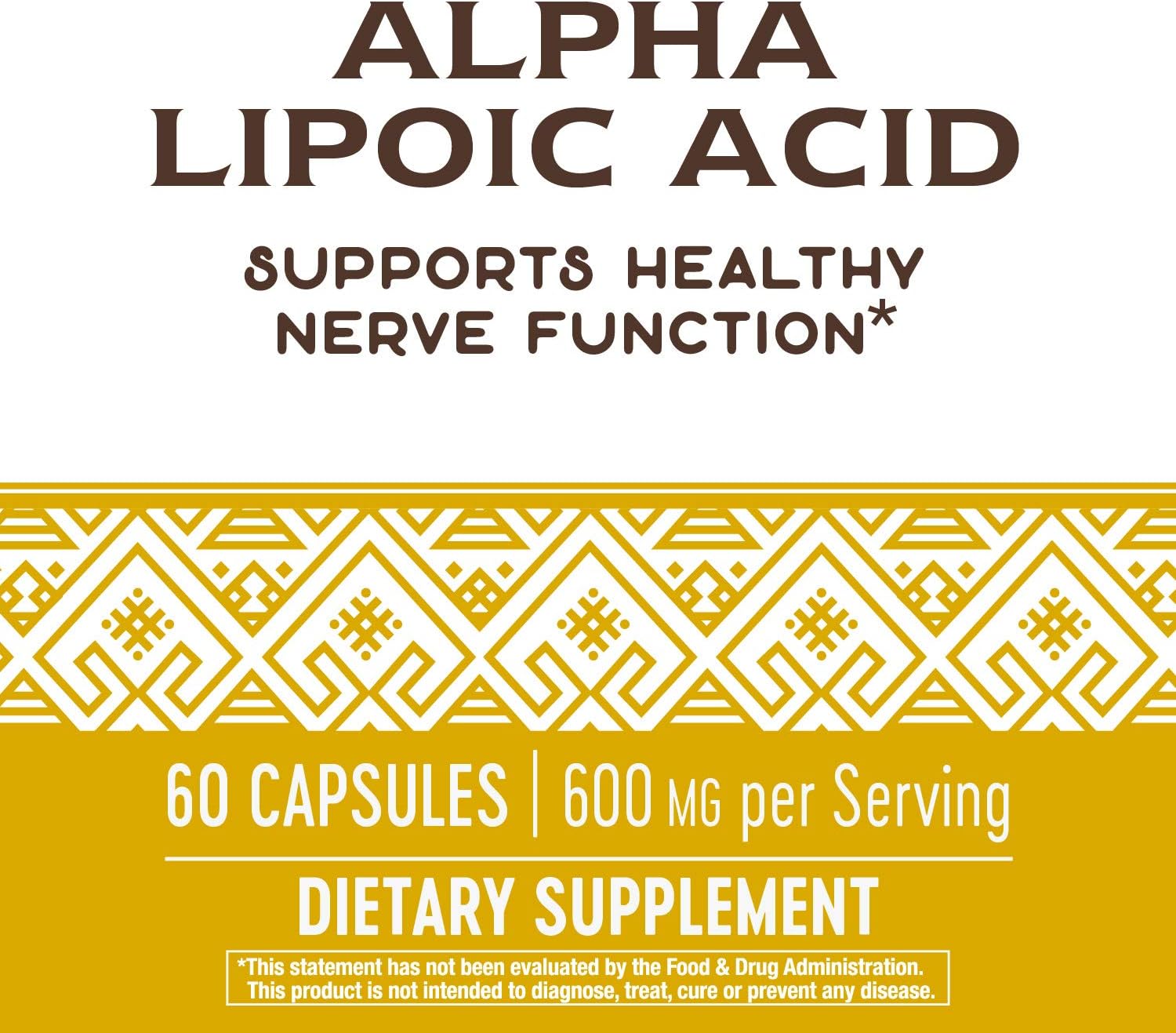 High Potency Alpha Lipoic Acid Capsules - 600mg, 60 Servings - Promotes Healthy Nerve Function - Natural Supplement by Nature's Way