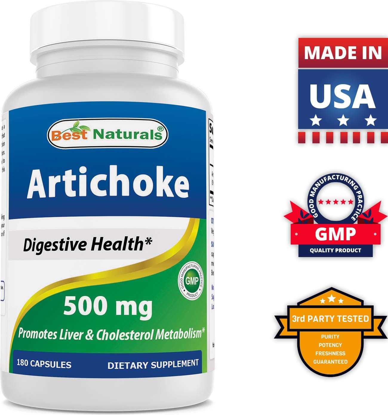 High Potency Artichoke Extract and Magnesium Oxide Supplement - 10000 mg & 500 mg - Natural Digestive Support