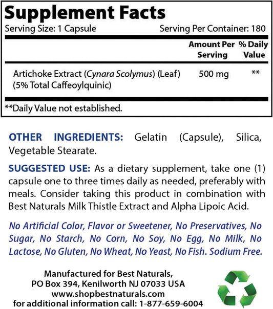 High Potency Artichoke Extract with Magnesium Chloride Supplement - 10000 mg Artichoke & 520 mg Magnesium for Digestive Support