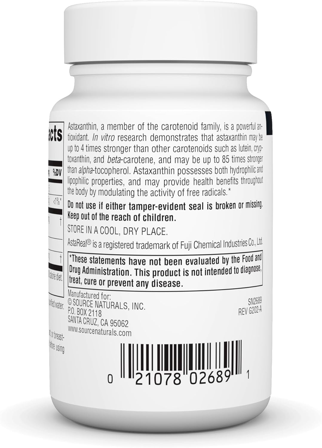High Potency Astaxanthin Softgels - 12mg Antioxidant Carotenoid Formula by Source Naturals - 60 Count