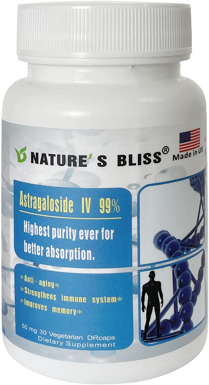 High Potency Astragalus Root Extract Capsules | 99% Astragaloside IV | Stomach Acid Protection & Enhanced Absorption | Made in USA | 50mg x 30 Capsules