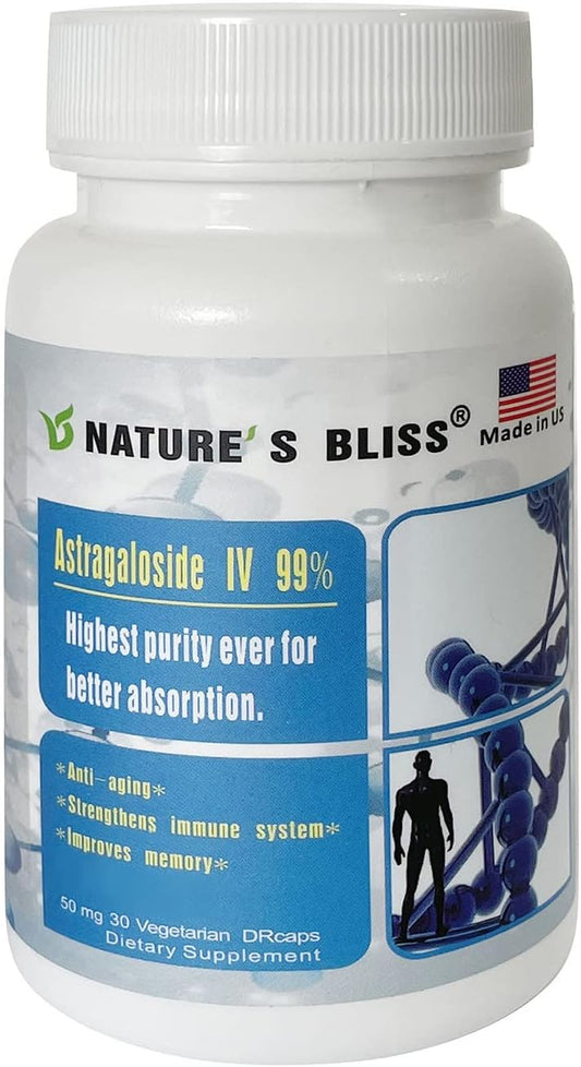 High Potency Astragalus Root Extract Capsules | 99% Astragaloside IV | Stomach Acid Protection & Enhanced Absorption | Made in USA | 50mg x 30 Capsules