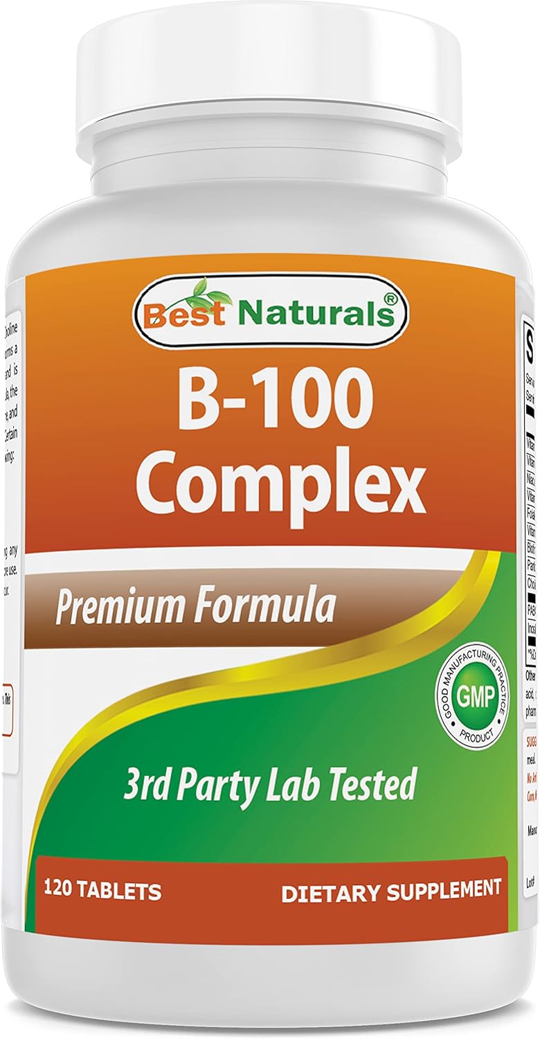 High Potency B-100 Complex with Vitamin D3 5000 IU - Best Natural Supplement for Energy and Immune Support