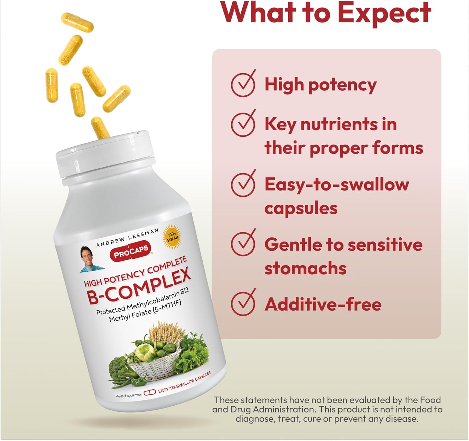 High Potency B-Complex Capsules with Folate Complex, Biotin - Promotes Cellular Growth, Energy, Immune Function - 180 Capsules - BoostGo Australia